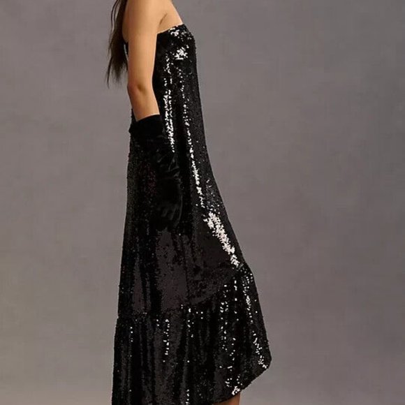 Anthropologie Maeve XL NWT One-Shoulder Sequin Dress Disco Party Cocktail New - Picture 8 of 9
